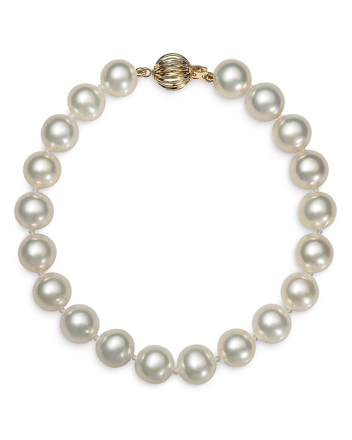 Bloomingdale's Cultured Freshwater Pearl Bracelet In 14k Yellow Gold - 100% Exclusive In White