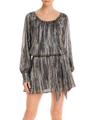 adrianna papell beaded mesh dress