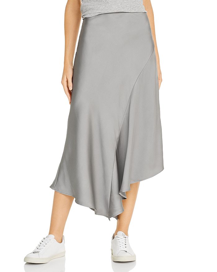 Anine Bing Bailey Asymmetric Satin Midi Skirt | Bloomingdale's