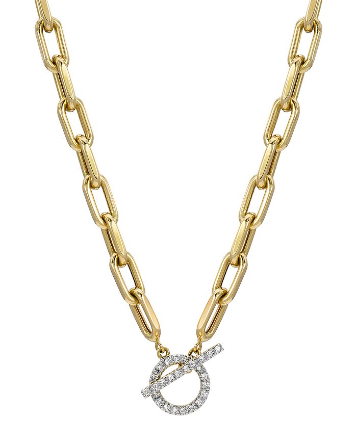 Zoe Lev 14K Yellow Gold Diamond Toggle Chain Necklace, 16" Bloomingdale's