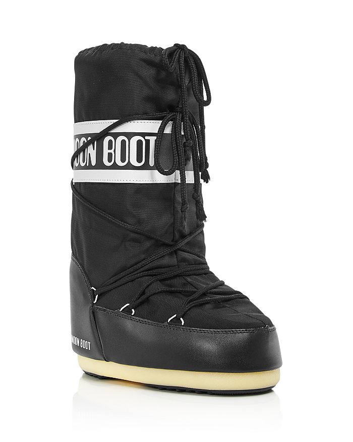 Moon Boot Classic Nylon Waterproof Snow Boots In Black