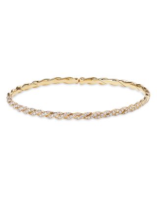 David Yurman 18K Yellow Gold Paveflex Single Row Bracelet with Diamonds