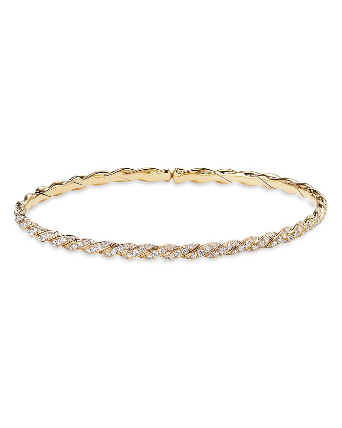 David Yurman - 18K Yellow Gold Pav&eacute;flex Single Row Bracelet with Diamonds