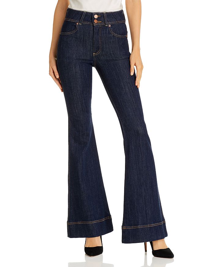 ALICE AND OLIVIA ALICE + OLIVIA BEAUTIFUL HIGH-RISE BELL BOTTOM JEANS IN SHE'S GOT IT,CD171403SGI