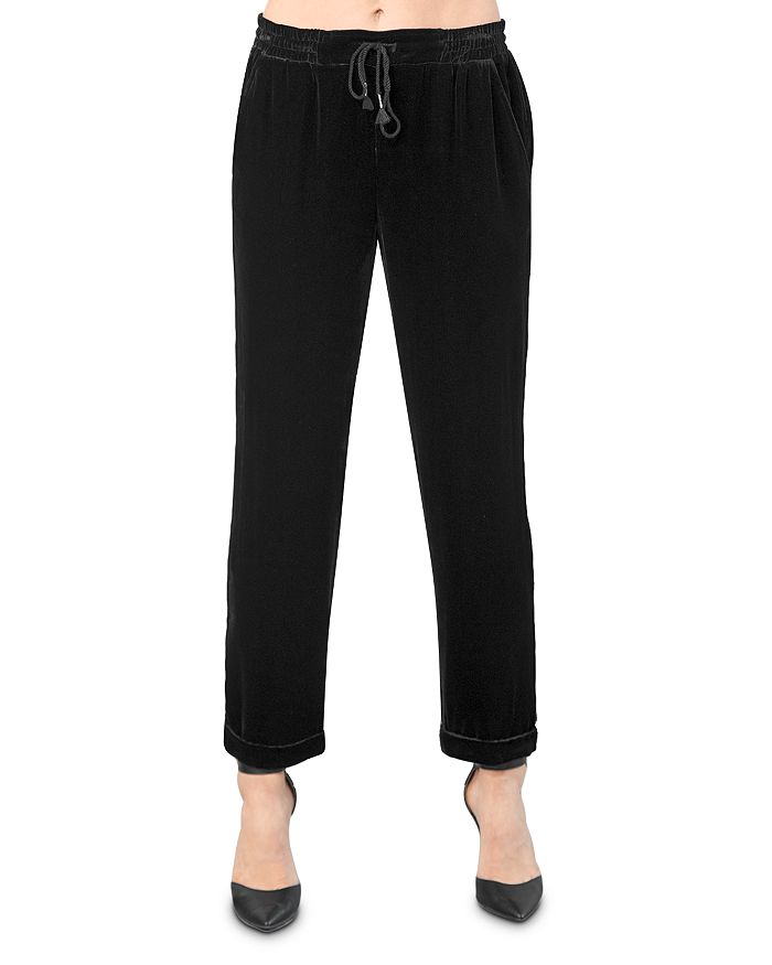 Go By Go Silk Everyday Velvet Pants In Washed Black