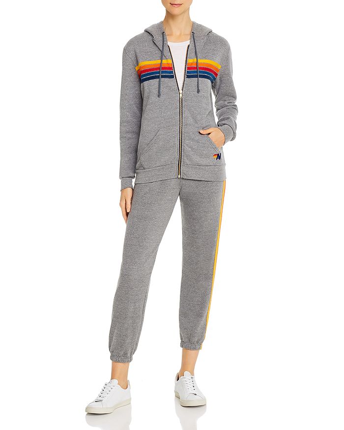 Aviator Nation Women's 5 Stripe Sweatpants In Heather Grey | ModeSens