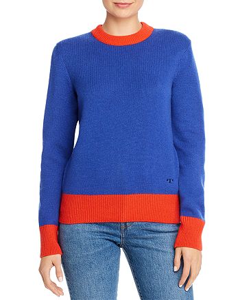 Tory Burch Color-Blocked Cashmere Sweater | Bloomingdale's