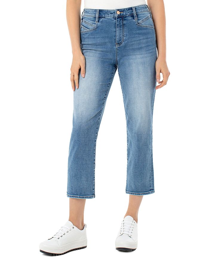 Liverpool Los Angeles High-Rise Slant-Pocket Cropped Jeans | Bloomingdale's