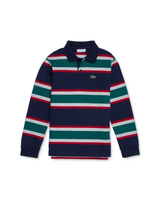 lacoste striped long sleeve polo