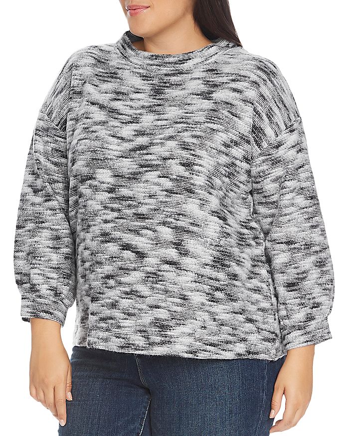 VINCE CAMUTO PLUS BRUSHED SPACE-DYE SWEATER,9269632