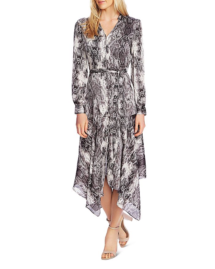 Vince Camuto Snakeskin Print Midi Dress - 100% Exclusive In Rich Black