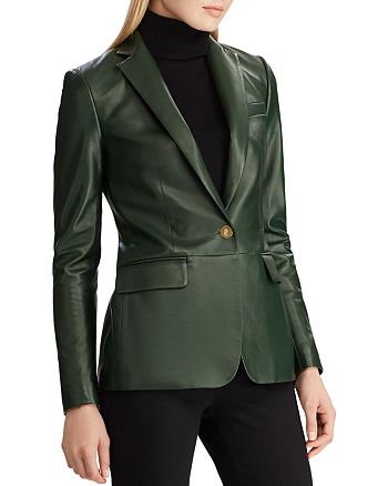 Ralph Lauren Lambskin Leather Blazer Bloomingdale S