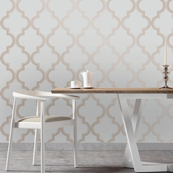Tempaper Marrakesh Self-adhesive, Removable Wallpaper, Single Roll In Light/pastel Grey