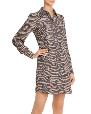 zebra print shirt dress