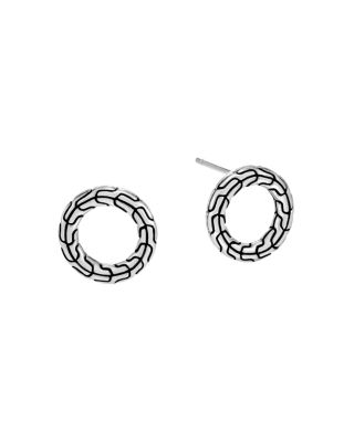 JOHN HARDY - Sterling Silver Classic Chain Round Stud Earrings