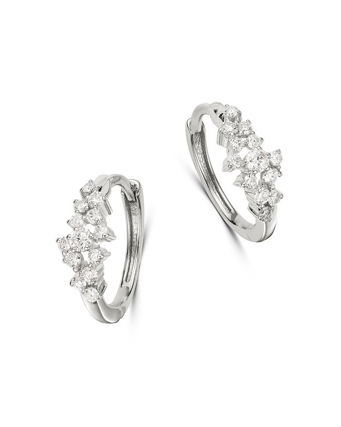 Bloomingdale's Diamond Huggie Hoop Earrings In 14k White Gold, 0.33 Ct. T.w. - 100% Exclusive