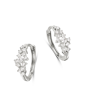 Bloomingdale's Diamond Huggie Hoop Earrings in 14K White Gold, 0.33 ct. t.w. - 100% Exclusive