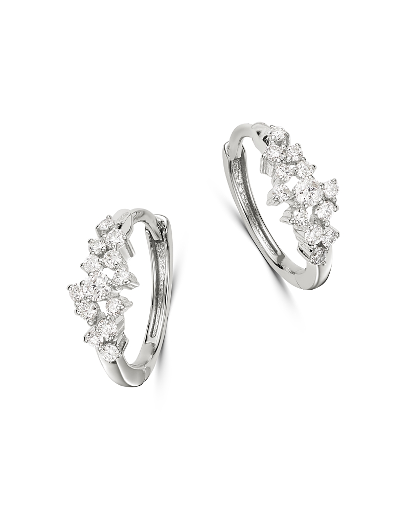 Bloomingdale's Diamond Huggie Hoop Earrings In 14k White Gold, 0.33 Ct. T. W. - Exclusive In White
