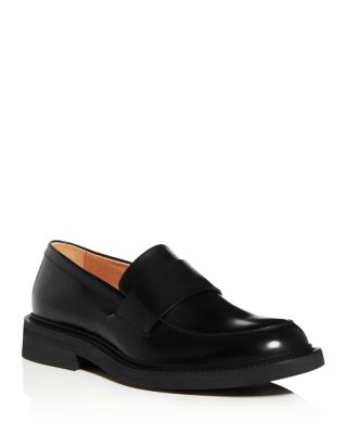 Leather Apron-Toe Penny Loafers 