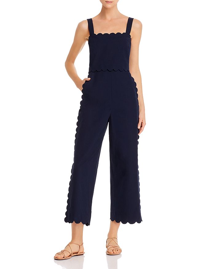 REBECCA TAYLOR SCALLOPED CROPPED JUMPSUIT,001766P245