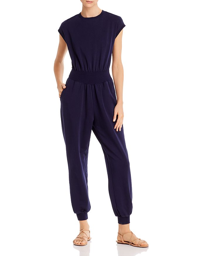 Rebecca Taylor La Vie  French-terry Jumpsuit In Midnight Navy