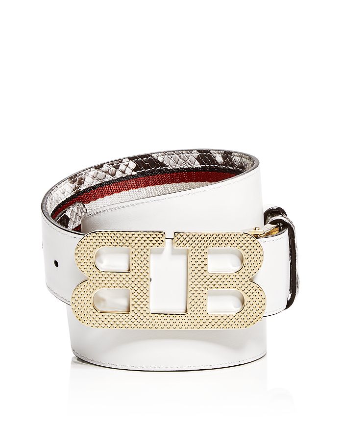 Bally Men's Mirror B Reversible Leather Belt In White/red | ModeSens