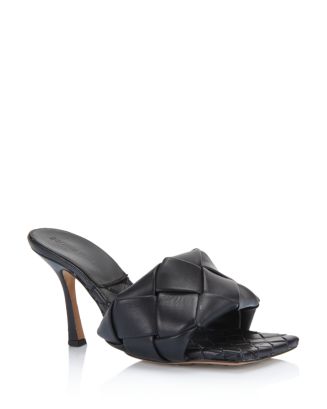 Bottega Veneta Lido キルティング スライド Bottega Veneta Women's Lido Woven High Heel Slide Sandals