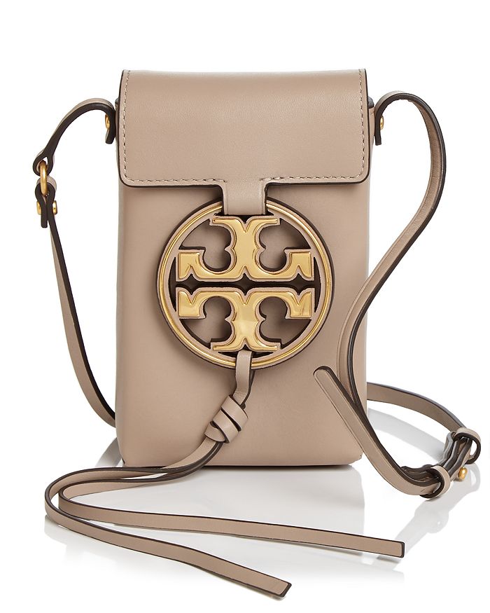 Tory Burch Miller Leather Smartphone Crossbody In Oryx/gold