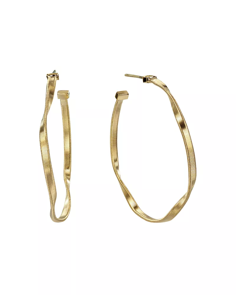 Marco Bicego 18K Yellow Gold Marrakech Twisted Medium Hoop Earrings