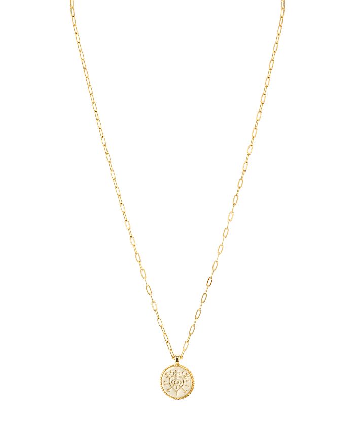 Argento Vivo G Heart Motif Pendant Necklace In 18k Gold-plated Sterling Silver, 16-18