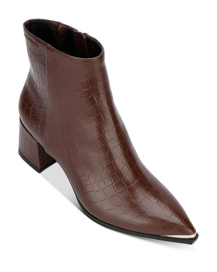 Kenneth Cole Women's Roanne Croc-embossed Booties In Cocoa | ModeSens