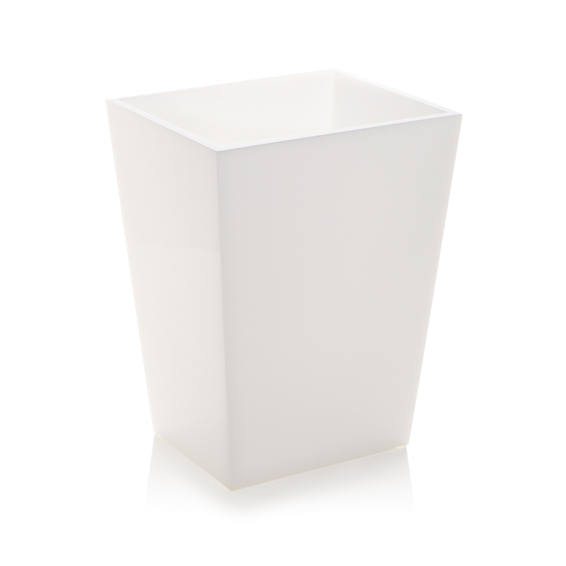 Mike And Ally Ice Wastebasket & Liner In White Ice