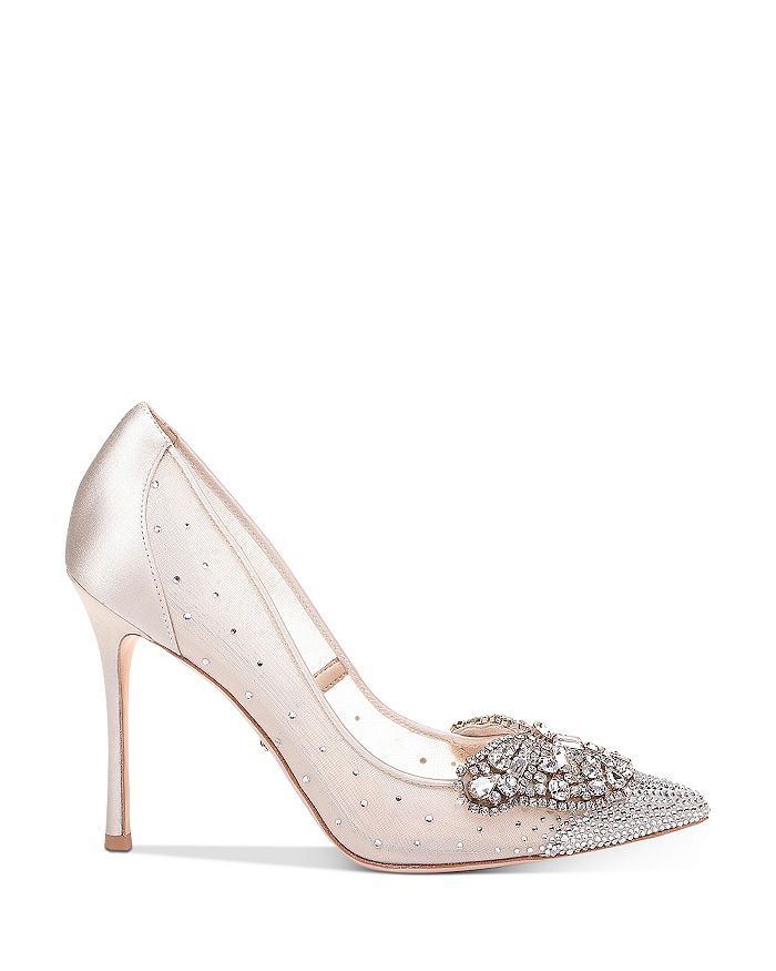 badgley mischka quintana mesh embellished pumps