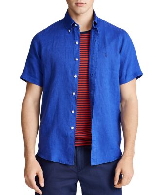 ralph lauren short sleeve linen shirt