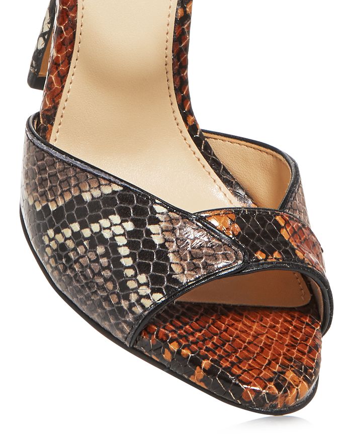 VINCE CAMUTO WOMEN'S SESSEN MIXED SNAKE-EMBOSSED HIGH-HEEL SANDALS