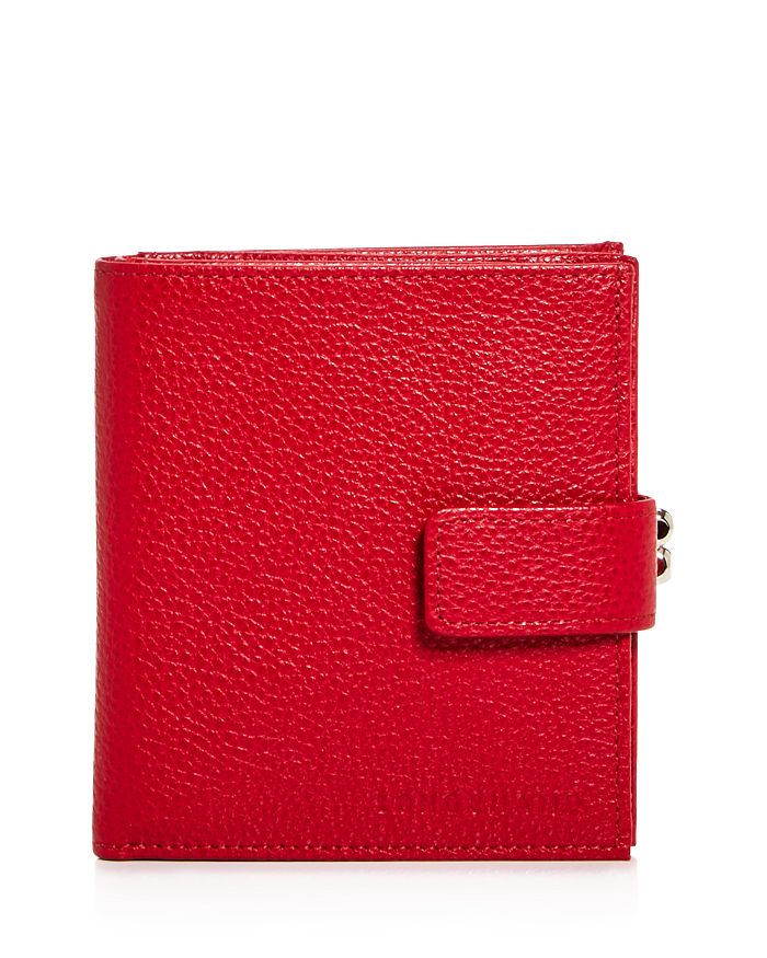 Longchamp 'le Foulonne' Pebbled Leather Wallet In Red Orange | ModeSens