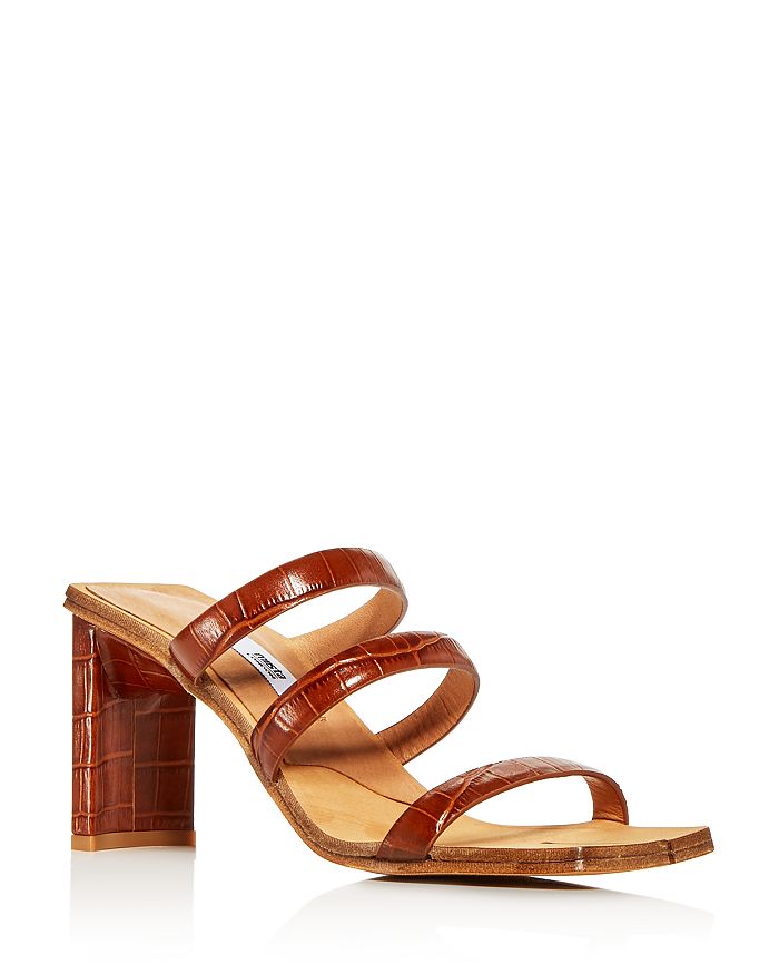 Miista 85mm Joanne Croc Embossed Leather Sandal In Brown