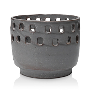 Jamie Young Large Perforated Pot In Grey