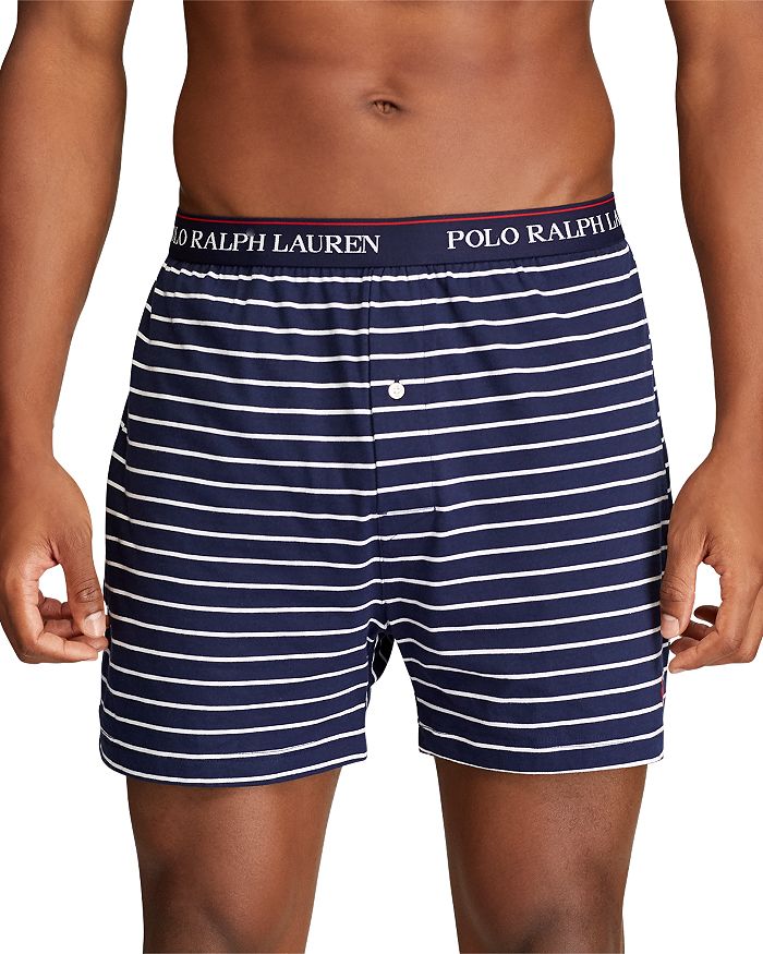 Polo Ralph Lauren Woven Boxers - Pack Of 3 In Indigo/blue/white