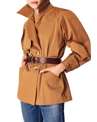 short camel trench coat