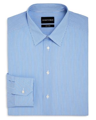 Armani Cotton Striped Regular-Fit Dress Shirt | Bloomingdale's