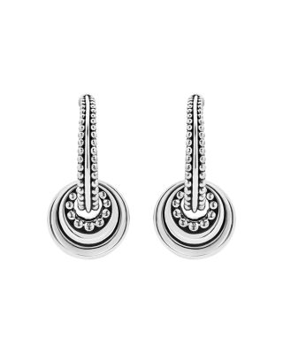 Sterling Silver Signature Caviar Fluted Disc Hoop Earrings