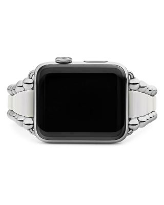 Smart Caviar White Ceramic Apple™ Watch Bracelet, 42-44mm