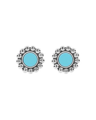 Sterling Silver Maya Blue Ceramic Stud Earrings