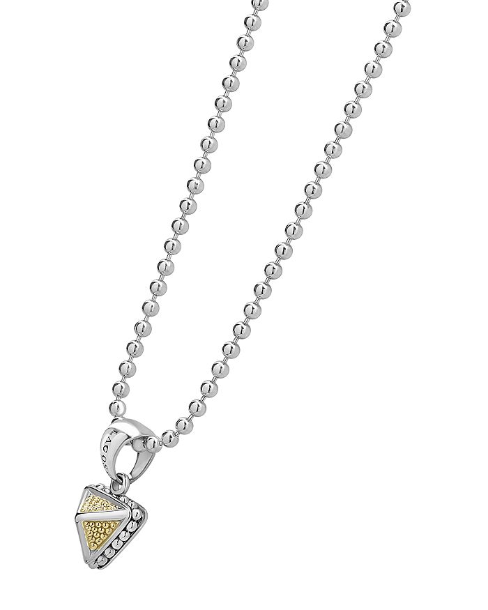 Shop Lagos Sterling Silver & 18k Yellow Gold Ksl Pyramic Pendant Necklace, 18 In Gold/silver