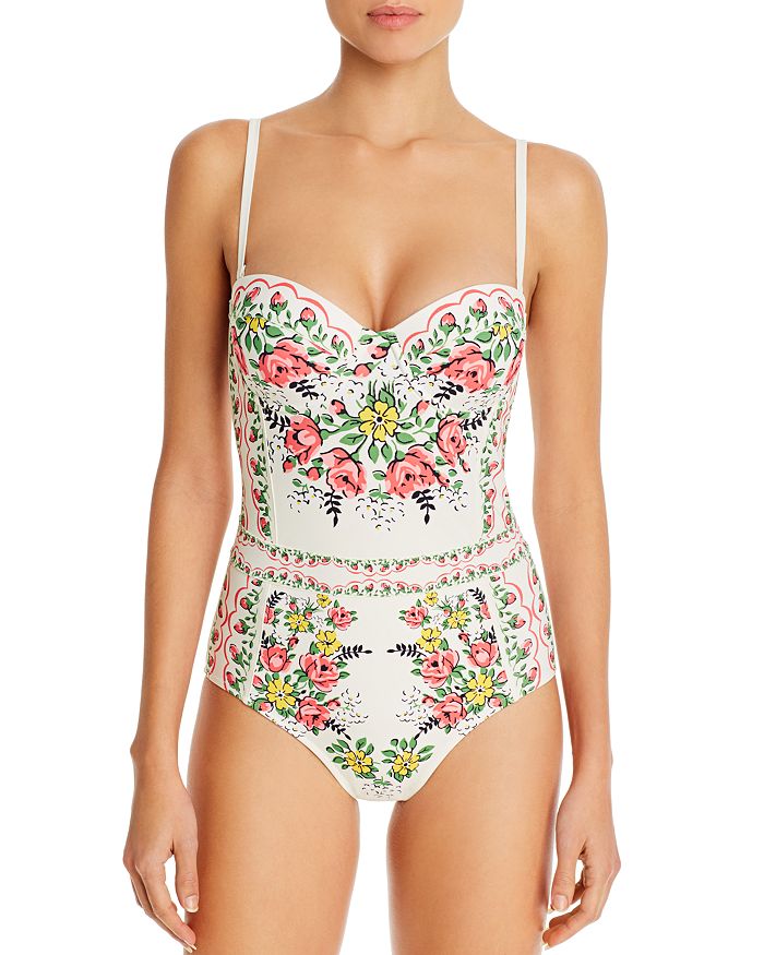 TORY BURCH PRINTED UNDERWIRE ONE PIECE SWIMSUIT,57060