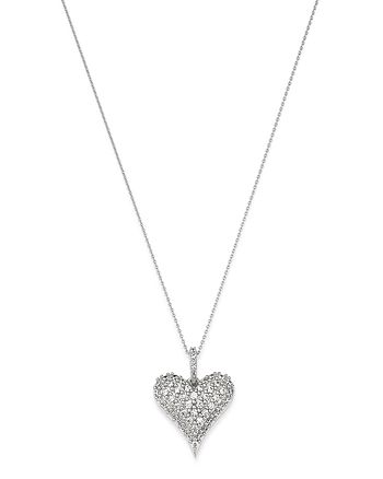 Bloomingdale's - 14K White Gold & Diamond Heart Pendant Necklace, 0.50 ct. t.w. - 100% Exclusive