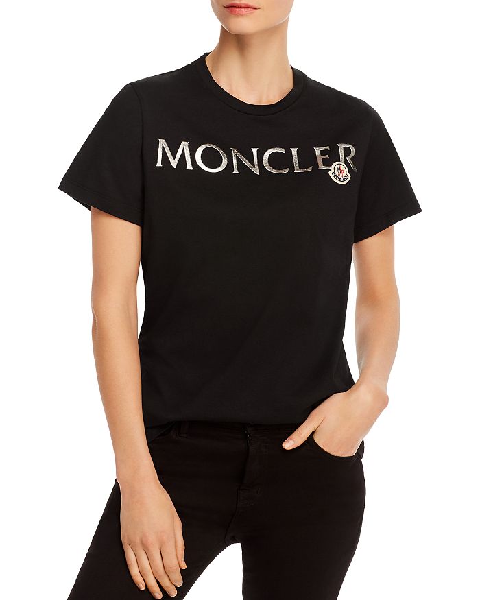 Moncler Girocollo Logo Tee In Black