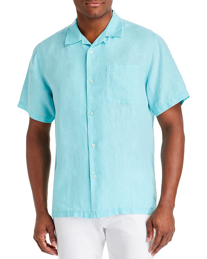 Tommy Bahama Paradise Breezer Short Sleeve Linen Button-up Shirt In Blue