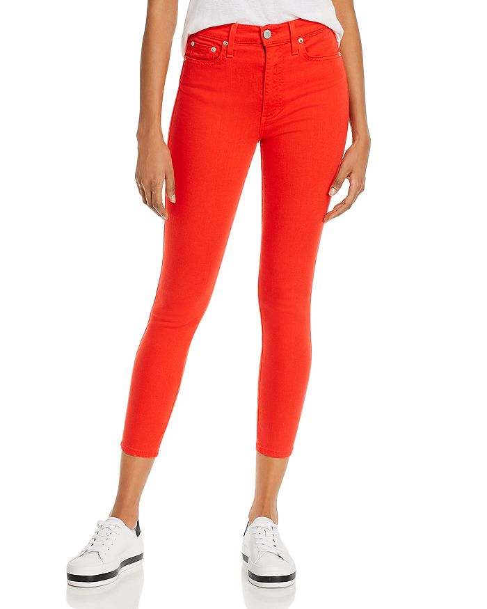 ALICE AND OLIVIA ALICE + OLIVIA GOOD HIGH-RISE ANKLE SKINNY JEANS IN PAPRIKA,CD109400PAP